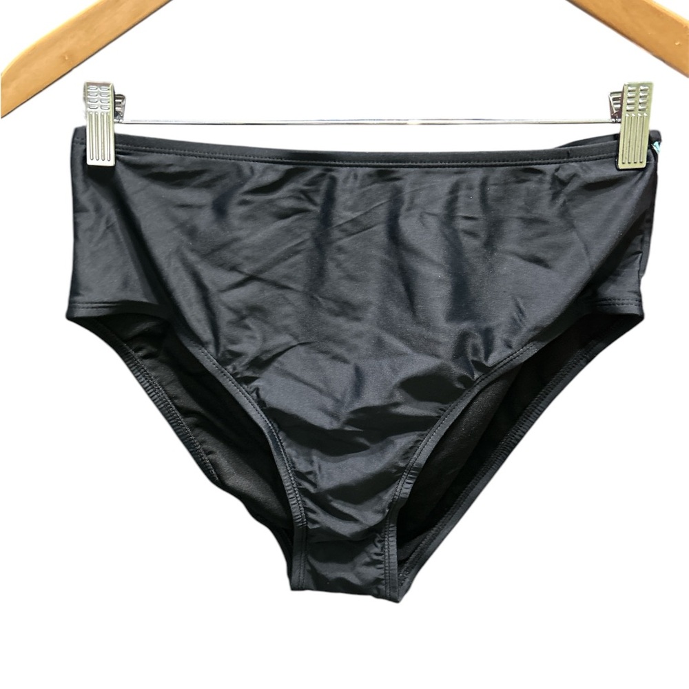 Kona Sol Black High-Waisted medium coverage Bikini Bottoms